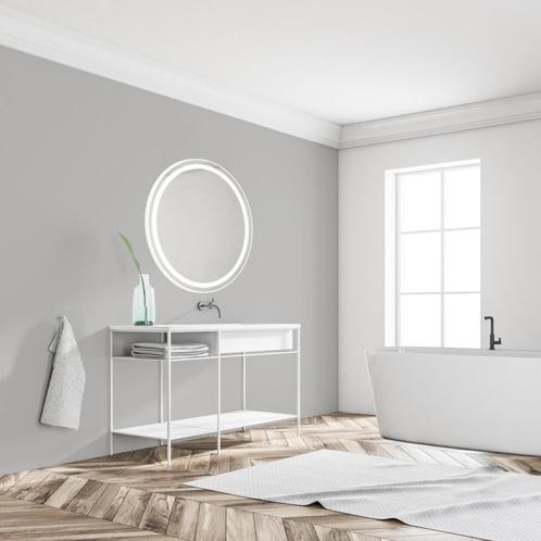 Led spiegel op maat - Rond - LED voor - Wit kader, Maison & Meubles, Accessoires pour la Maison | Miroirs, Envoi