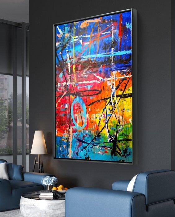 Micha Lenartowicz (Lenar) - Abstract Composition - XXL, Antiek en Kunst, Kunst | Schilderijen | Modern