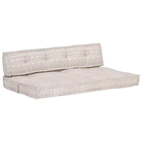 vidaXL Bankkussen pallet stof patchwork lichtbruin, Huis en Inrichting, Woonaccessoires | Kussens, Nieuw, Verzenden