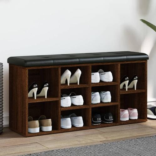 vidaXL Schoenenbank 102x32x50 cm bewerkt hout bruin, Huis en Inrichting, Overige Huis en Inrichting, Nieuw, Verzenden