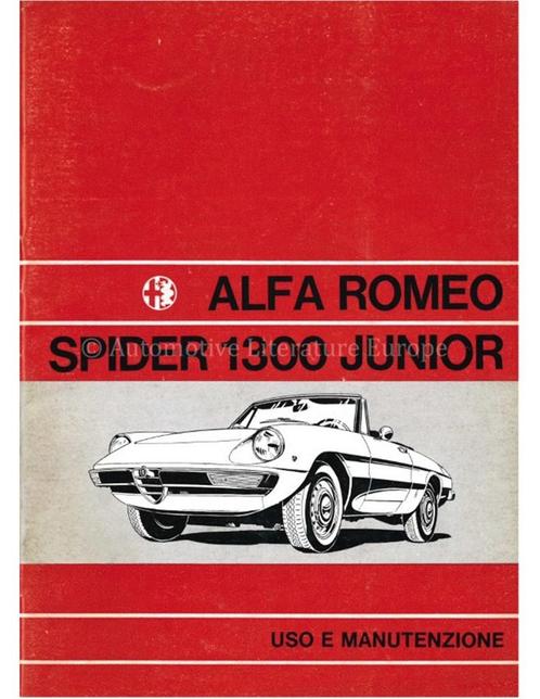 1971 ALFA ROMEO SPIDER 1300 JUNIOR INSTRUCTIEBOEKJE, Auto diversen, Handleidingen en Instructieboekjes