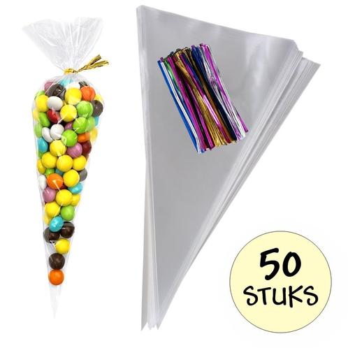 Fako Bijoux® - 50x Cellofaan Puntzakken 25x13cm - Puntzak, Diversen, Cadeauverpakkingen, Verzenden