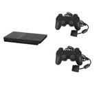 Playstation 2 Console Slim Zwart + 2 Nieuwe Controllers (..., Games en Spelcomputers, Spelcomputers | Sony PlayStation 2, Ophalen of Verzenden