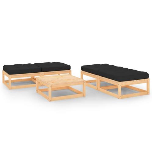 vidaXL Salon de jardin 5 pcs avec coussins Bois de pin, Jardin & Terrasse, Ensembles de jardin, Salons de jardin, Neuf, Envoi