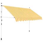 vidaXL Luifel handmatig uittrekbaar 300 cm oranje en witte, Tuin en Terras, Zonneschermen, Verzenden, Nieuw