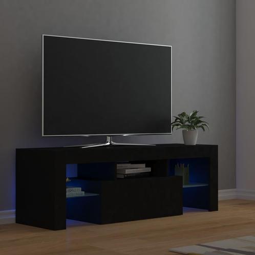 vidaXL Meuble TV avec lumières LED noir 120x35x40 cm, Maison & Meubles, Armoires | Mobilier de télévision, Neuf, Envoi