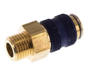 Coupleur pneumatique DN 5 bleu en laiton Douille G 1/4 pouce, Verzenden