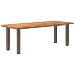 vidaXL Eettafel rechthoekig 220x90x74 cm massief eikenhout, Huis en Inrichting, Tafels | Eettafels, Verzenden, Nieuw