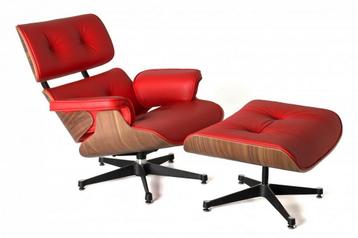 Lounge stoel met Hocker EA670 SPECIAL EDITION rood beschikbaar voor biedingen