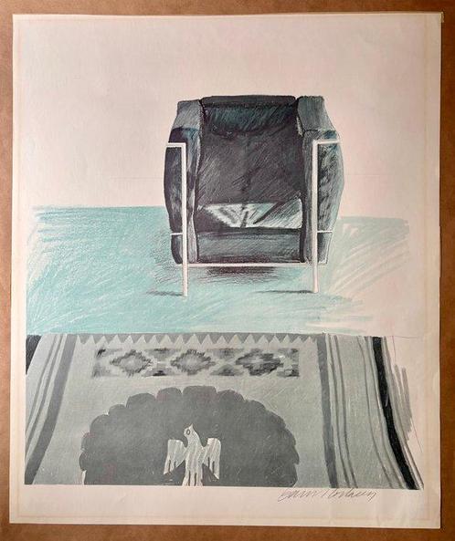 David Hockney (1937) - Corbusier Chair and Rug, Antiek en Kunst, Antiek | Overige Antiek