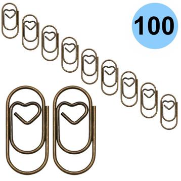 Fako Bijoux® - 100x Mini Paperclip Hart Brons - beschikbaar voor biedingen