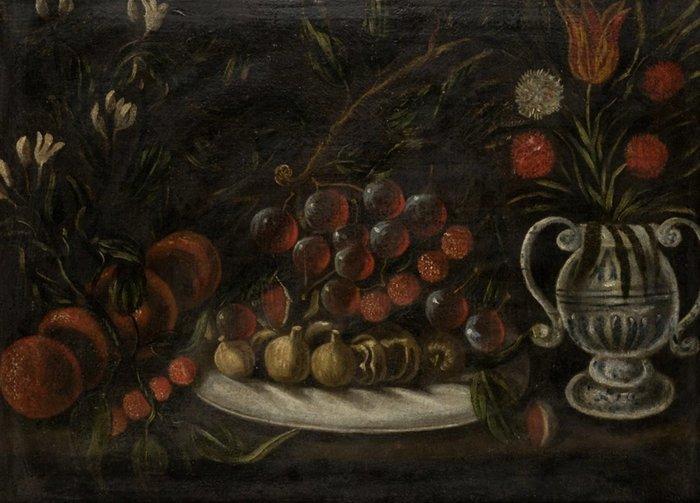 Escuela española (XVII-XVIII) - Bodegón de frutas y flores, Antiek en Kunst, Kunst | Schilderijen | Klassiek