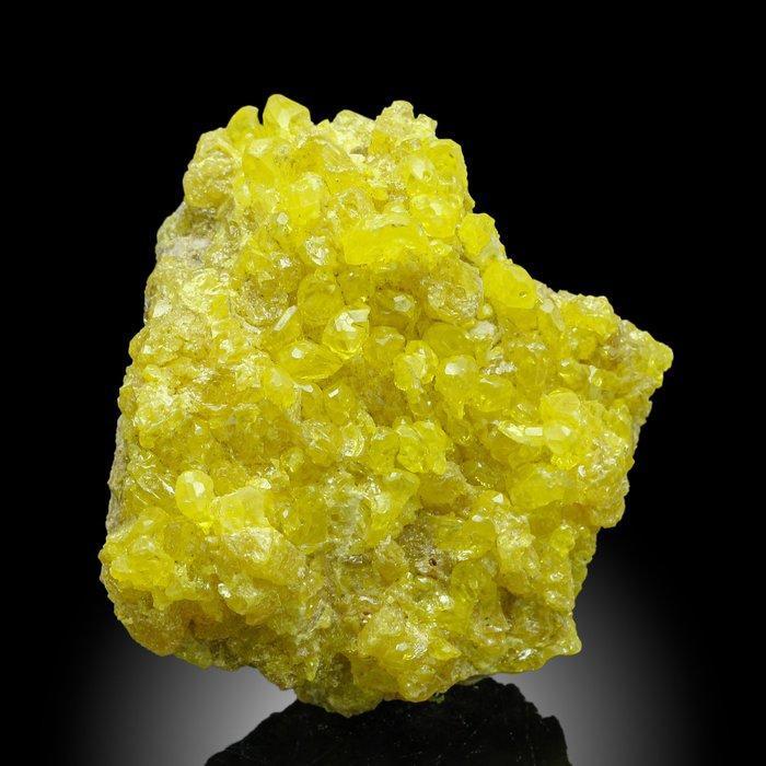 Citroengeel natuurlijke zwavel zwavel Kristal - Hoogte: 6.5, Verzamelen, Mineralen en Fossielen