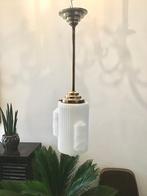 Lampe à suspendre - Gratte-ciel - toiture en verre laiteux, Antiek en Kunst