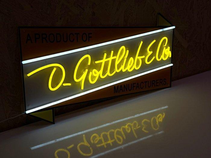 Gottlieb - Enseigne lumineuse au néon - Plexiglass, Antiek en Kunst, Antiek | Wandborden en Tegels