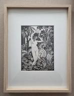 Henri van der Stok (1870-1946) - Nymf. Houtsnede uit