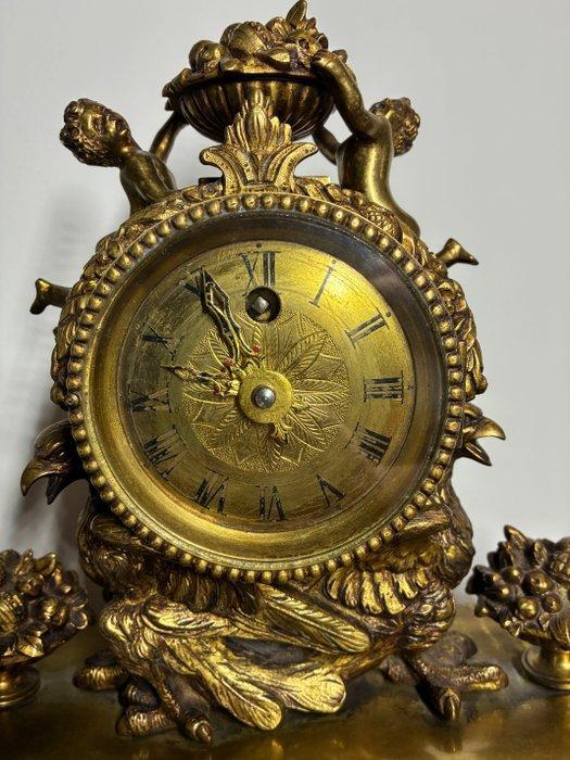 Tafel/bureauklokken (2) Napoleon III Messing - 1880-1920, Antiquités & Art, Antiquités | Horloges
