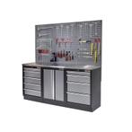 Werkbank set met MDF werkblad met RVS plaat omkleed,, Bricolage & Construction, Établis, Ophalen of Verzenden