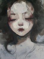 Manu De Mey - Girl in Ochre, Antiek en Kunst, Kunst | Schilderijen | Modern