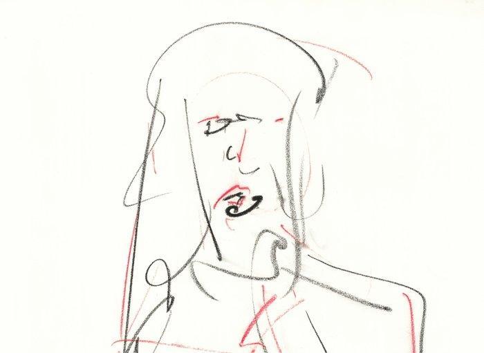 Victor Hasch (1945-2012) - Dessin original au fusain,, Antiquités & Art, Antiquités | Autres Antiquités