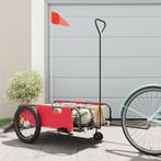 vidaXL Fietstrailer oxford stof en ijzer rood en zwart, Verzenden, Nieuw