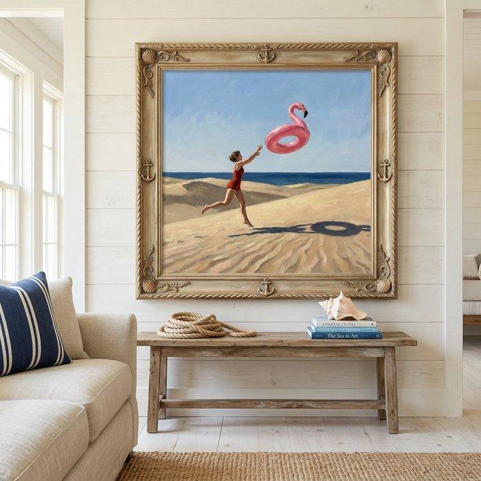 Le Yack - Pop Surrealism at the Beach - Hand signed, Antiek en Kunst, Kunst | Schilderijen | Modern