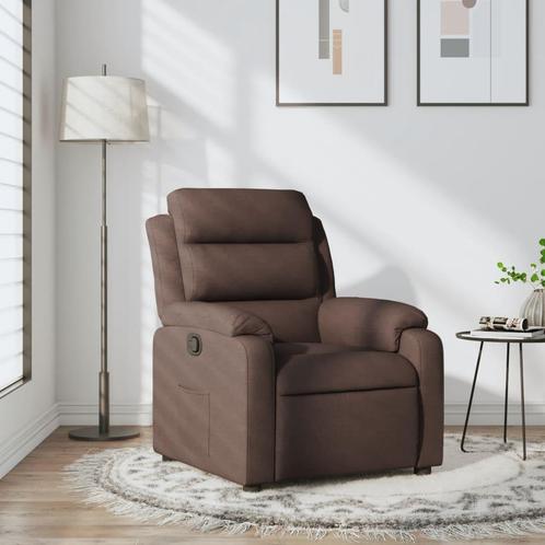 vidaXL Fauteuil verstelbaar stof donkerbruin, Huis en Inrichting, Fauteuils, Nieuw, Verzenden