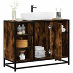 vidaXL Wastafelkast 80x33x60 cm bewerkt hout gerookt, Huis en Inrichting, Verzenden, Nieuw