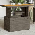 vidaXL Tuintafel 90x55x71 cm poly rattan en acaciahout grijs, Tuin en Terras, Tuintafels, Verzenden, Nieuw