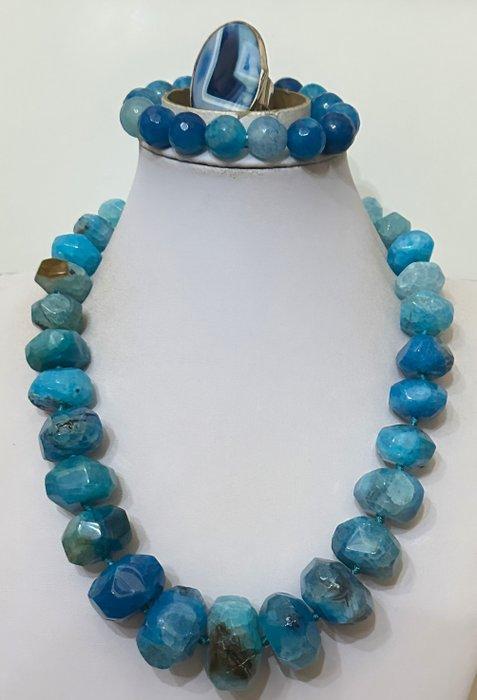 Agate Azul de Brazil Natural (1775 ct), Très rare, haute, Verzamelen, Mineralen en Fossielen
