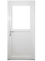 PVC Deur Premium Plus b98 x h215cm Antraciet Buitendraaiend., Doe-het-zelf en Bouw, Nieuw, 215 cm of meer, 80 tot 100 cm, Glas