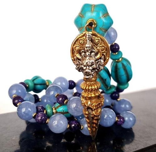 Gemengde edelstenen - Collier - Boeddhistische ritueel -, Antiek en Kunst, Antiek | Boeken en Manuscripten