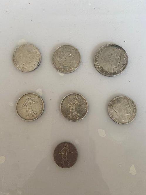Frankrijk. Lot de 7 monnaies (1 Franc a 100 Francs) dont 6, Postzegels en Munten, Munten | Europa | Niet-Euromunten