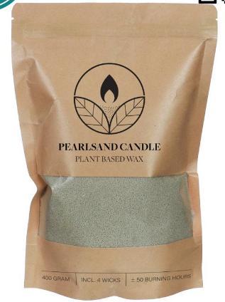 Kaarsenzand Pearl Sand Light Groen inclusief 4 lonten 400 g, Hobby en Vrije tijd, Knutselen, Nieuw