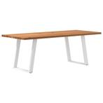 vidaXL Eettafel rechthoekig 220x90x74 cm massief eikenhout, Huis en Inrichting, Tafels | Eettafels, Verzenden, Nieuw