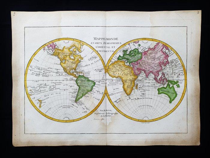 Mappamondo - Wereldkaart / Aardse planisfeer / Globe; A., Boeken, Atlassen en Landkaarten