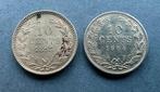 Pays-Bas. Wilhelmina. 10 Cents 1893 en 1904 (twee stuks)