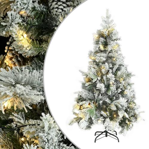 vidaXL Kerstboom met LED en dennenappels en sneeuw 195 cm, Divers, Noël, Envoi