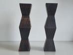 Kaarsenhouder - Hout - Twee kandelaren - Scandinavisch, Antiek en Kunst