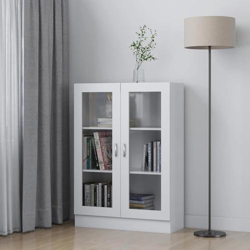 vidaXL Vitrinekast 82,5x30,5x115 cm bewerkt hout wit, Huis en Inrichting, Kasten | Boekenkasten, Nieuw, Verzenden