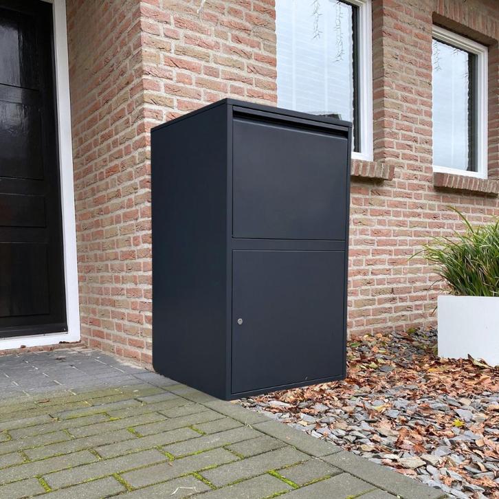 Grootste pakketbrievenbus beschikbaar - Zwart, Tuin en Terras, Brievenbussen, Staande brievenbus, Nieuw, Verzenden