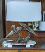 H. Molins - Tafellamp - Brons, Marmer, Canvas