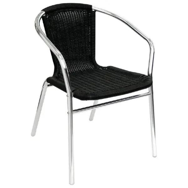 Stoelen | Polyrotan/Aluminium | Black | Grijs Frame |, Zakelijke goederen, Horeca | Keukenapparatuur, Nieuw in verpakking, Verzenden