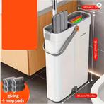 Dweilsysteem - Dweilset - Mop set - Met wringer - Wit - Joyb, Huis en Inrichting, Verzenden, Nieuw