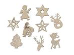 Houten figuurtjes 72 stuks thema kerst/ winter 4 cm