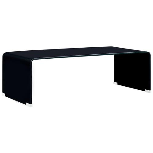 vidaXL Salontafel 98x45x31 cm gehard glas zwart, Huis en Inrichting, Tafels | Salontafels, Nieuw, Verzenden