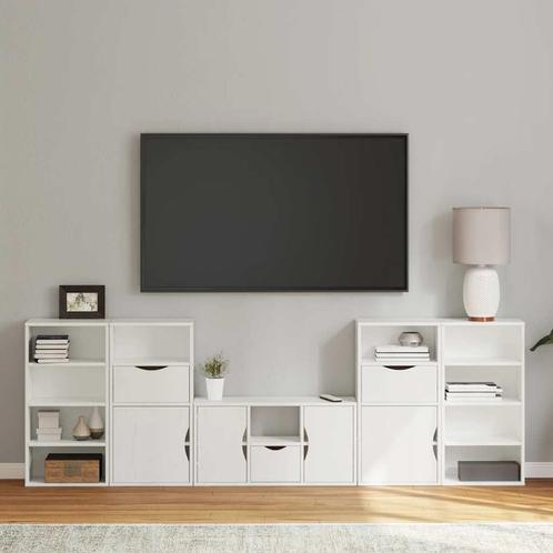 vidaXL 5-delig Tv-meubel met opbergruimte ODDA massief, Huis en Inrichting, Kasten |Televisiemeubels, Nieuw, Verzenden