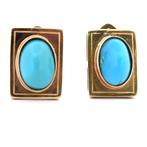 Oorbellen - 18 karaat Geel goud Turquoise - ANNI 80, Nieuw