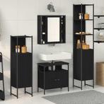 vidaXL Badkamerkast set met plank 4 pcs Zwart eiken 33 x 33, Verzenden, Nieuw