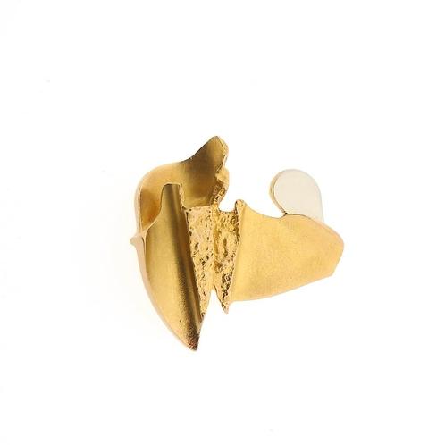 Bicolor gouden Lapponia broche; Lotus (platina) (platina), Handtassen en Accessoires, Broches, Overige kleuren, Gebruikt, Goud